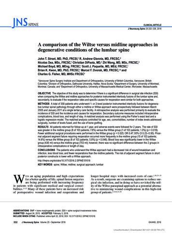 A Comparison Of The Wiltse Versus Midline Approaches In .