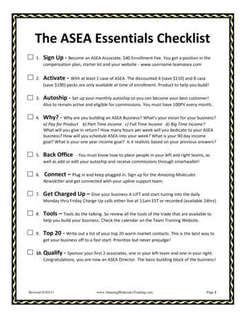 The ASEA Essentials Checklist