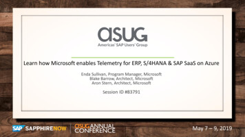 Learn How Microsoft Enables Telemetry For SAP ERP, SAP S .