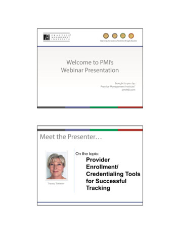 Welcome To PMI’s Webinar Presentation