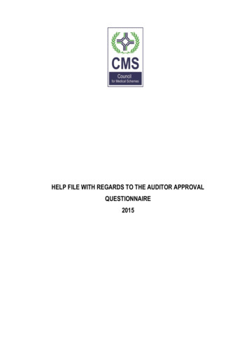 HELP FILE WITH REGARDS TO THE AUDITOR APPROVAL .