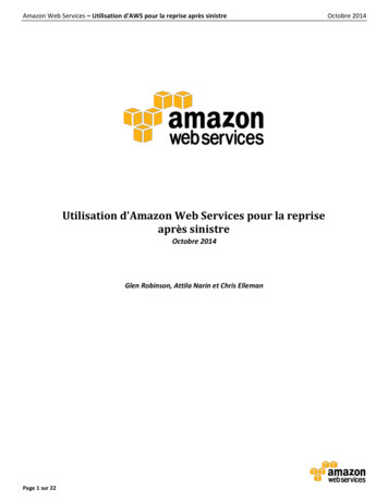 Utilisation D'Amazon Web Services Pour La Reprise Après .