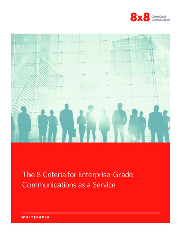The 8 Criteria For Enterprise-Grade Communications As A .