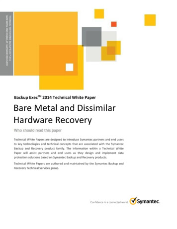 TM 2014 Technical White Paper Bare Metal And Dissimilar .
