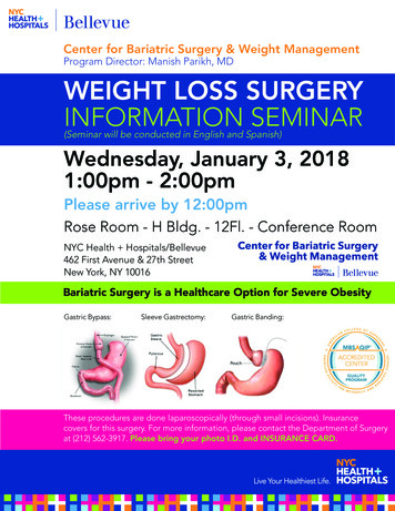 Center For Bariatric Surgery & Weight Management Program .