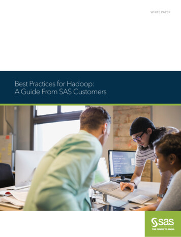 Best Practices For Hadoop: Title A Guide From SAS Customers