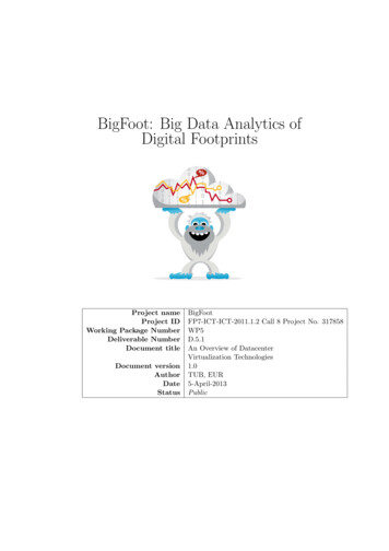 BigFoot: BigDataAnalyticsof DigitalFootprints