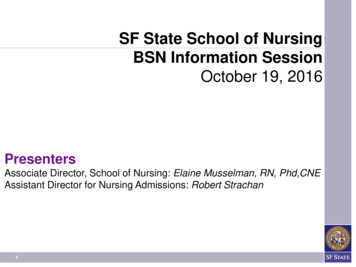 SF State School Of Nursing BSN Information Session