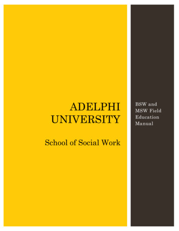 ADELPHI BSW And MSW Field UNIVERSITY