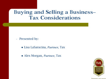 Buying And Selling A Business Tax Considerations