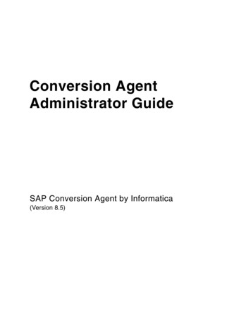 Conversion Agent Administrator Guide - SAP