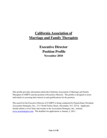 California Association Of Marriage And Family Therapists .