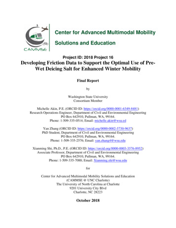 Center For Advanced Multimodal Mobility Solutions And .