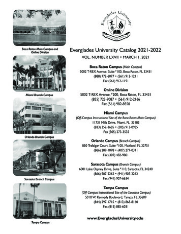 Boca Raton Main Campus And Everglades University Catalog .