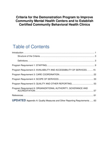 Table Of Contents - SAMHSA