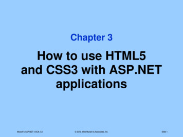 And CSS3 With ASP How To Use HTML5 Applications