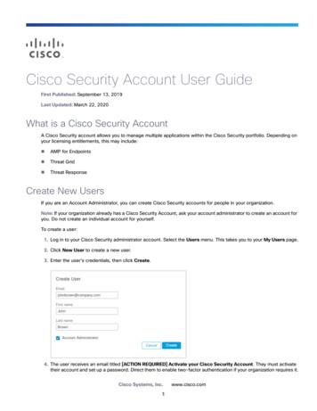 Cisco Security Account User Guide