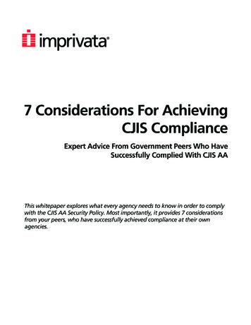 7 Considerations For Achieving CJIS Compliance
