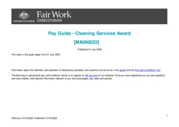 Cleaning Services Award [MA000022] Pay Guide