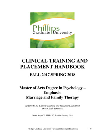 CLINICAL TRAINING AND PLACEMENT HANDBOOK