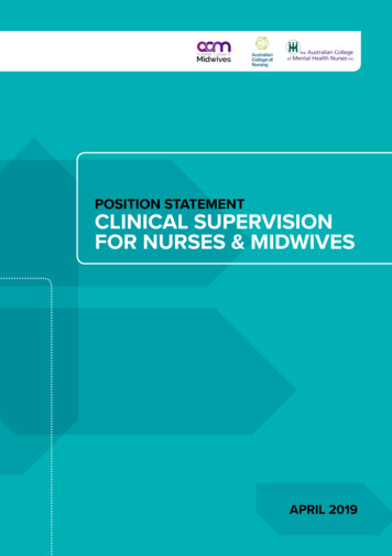 POSITION STATEMENT CLINICAL SUPERVISION FOR NURSES 