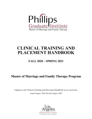 Clinical Training And Placement Handbook 2020-21