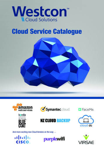 Cloud Service Catalogue - Westcon-Comstor