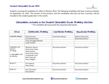 Candidates Included In The Student Candidate Guide .