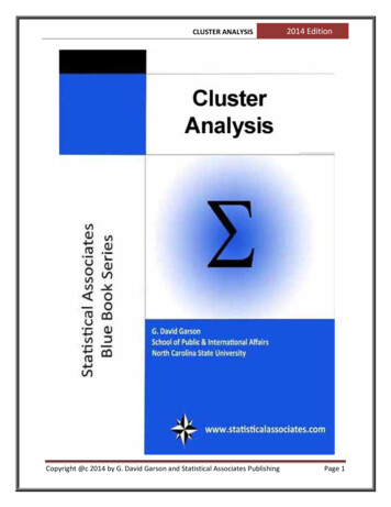 CLUSTER ANALYSIS 2014 Edition - Statistical Associates