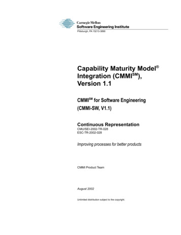 Capability Maturity Model Integration (CMMI ), Version 1