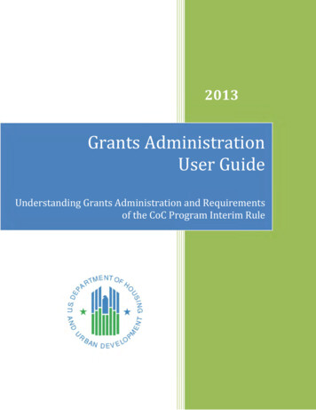 CoC Program Grants Administration User Guide - HUD 