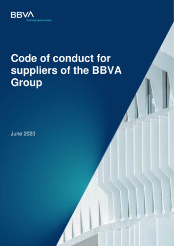 Code Of Conduct For Suppliers Of The BBVA Group