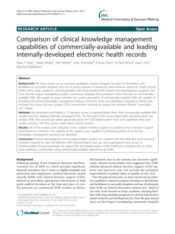 Comparison Of Clinical Knowledge Management Capabilities .