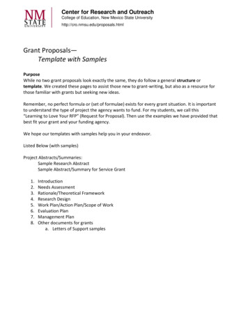 Grant Proposals Template With Samples - New Mexico State .