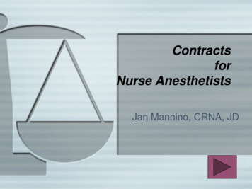 Contracts For Nurse Anesthetists