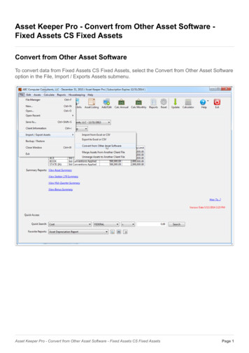 Asset Keeper Pro - Convert From Other Asset Software .