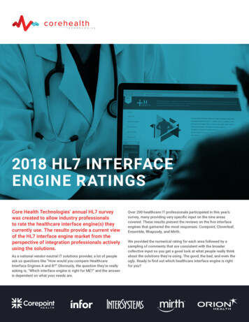 2018 HL7 INTERFACE ENGINE RATINGS - HL7 Integration 