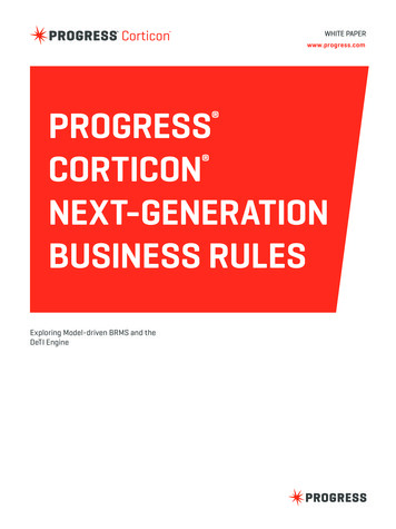 PROGRESS CORTICON NEXT-GENERATION BUSINESS RULES