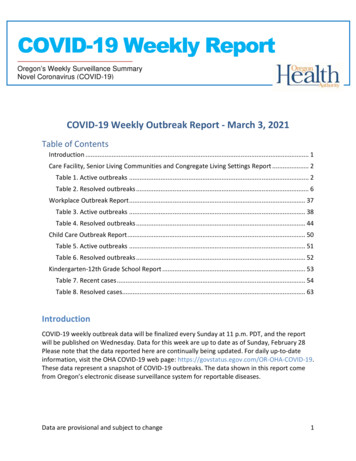 COVID-19 Weekly Report - Oregon.gov