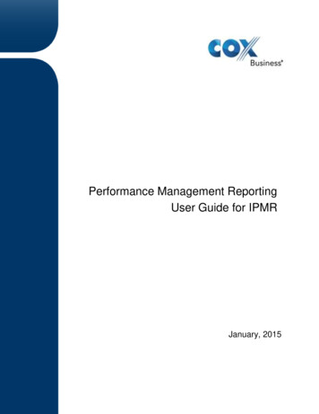 Performance Management Reporting User Guide For IPMR - 