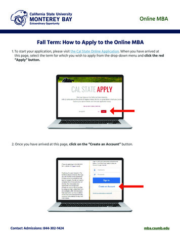 Online MBA Fall Term: How To Apply To The Online MBA