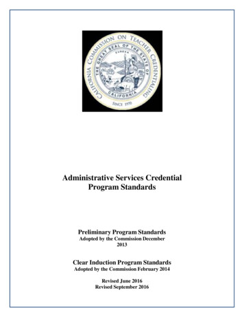 Administrative Services Credential Program Standards - CLEAR