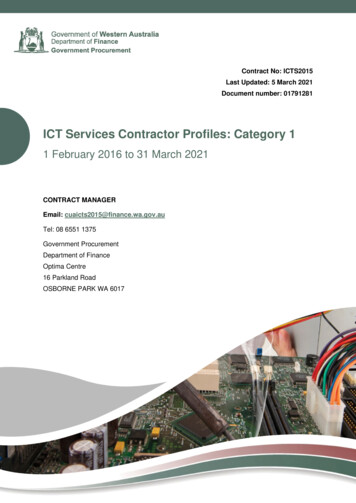 CUAICTS2015 - ICT Services Contractor Profiles: Category 1