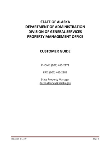 STATE OF ALASKA DEPARTMENT OF ADMINISTRATION 