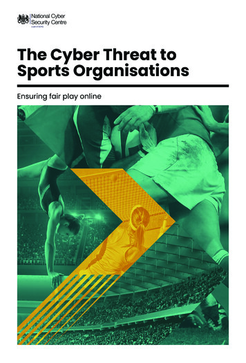 The Cyber Threat To Sports Organisations - NCSC.GOV.UK