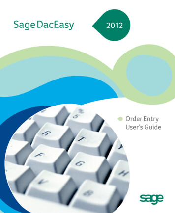 Sage DacEasy Order Entry User's Guide