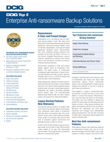 DCIG Top 5 Enterprise Anti-ransomware Backup Solutions