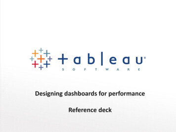 Designing Dashboards For Performance Reference Deck