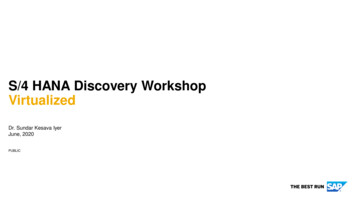 S/4 HANA Discovery Workshop Virtualized - SAP