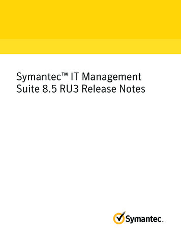 Symantec IT Management Suite8.5RU3ReleaseNotes